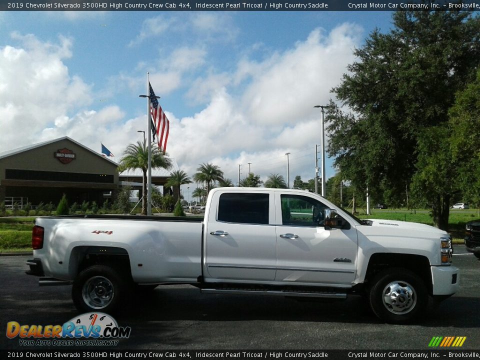 2019 Chevrolet Silverado 3500HD High Country Crew Cab 4x4 Iridescent Pearl Tricoat / High Country Saddle Photo #6