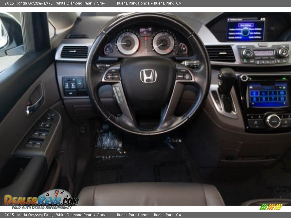 2015 Honda Odyssey EX-L White Diamond Pearl / Gray Photo #5