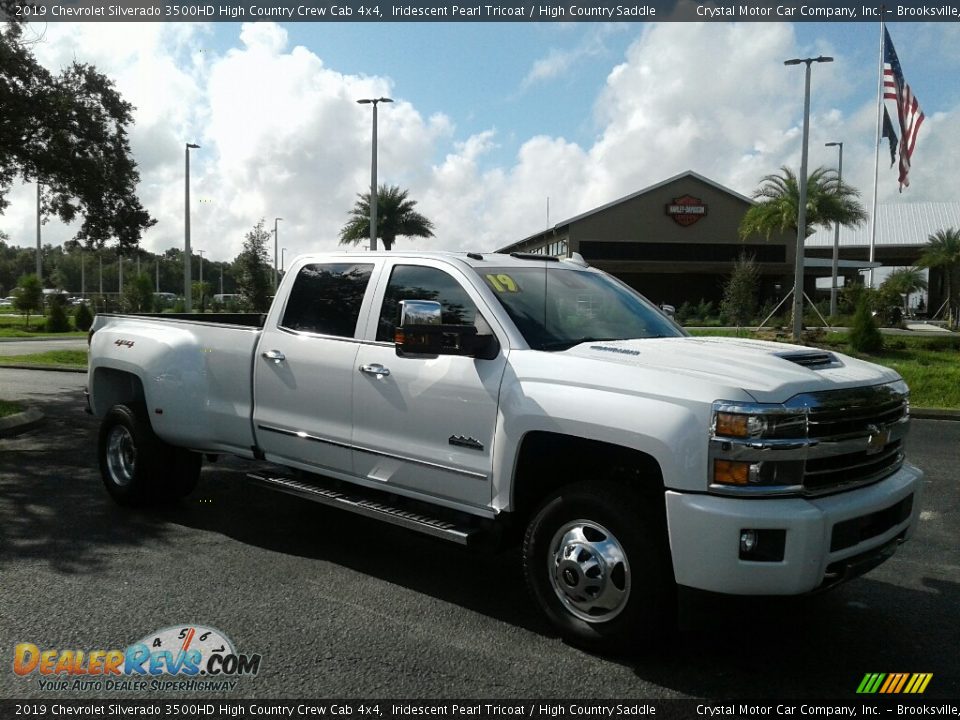2019 Chevrolet Silverado 3500HD High Country Crew Cab 4x4 Iridescent Pearl Tricoat / High Country Saddle Photo #7