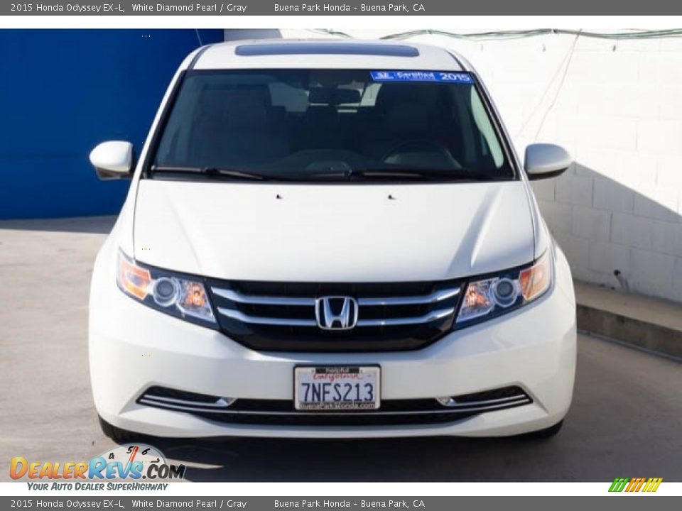 2015 Honda Odyssey EX-L White Diamond Pearl / Gray Photo #7