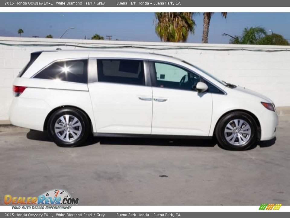 2015 Honda Odyssey EX-L White Diamond Pearl / Gray Photo #9
