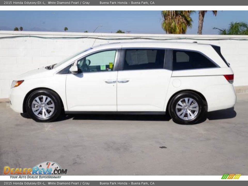 2015 Honda Odyssey EX-L White Diamond Pearl / Gray Photo #13
