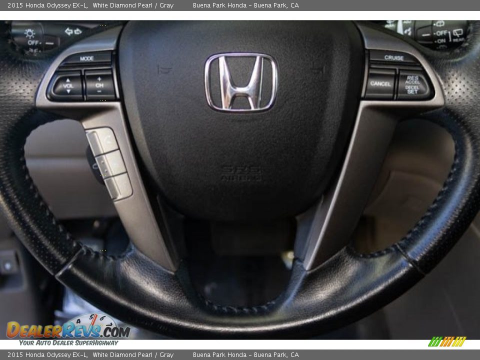 2015 Honda Odyssey EX-L White Diamond Pearl / Gray Photo #14