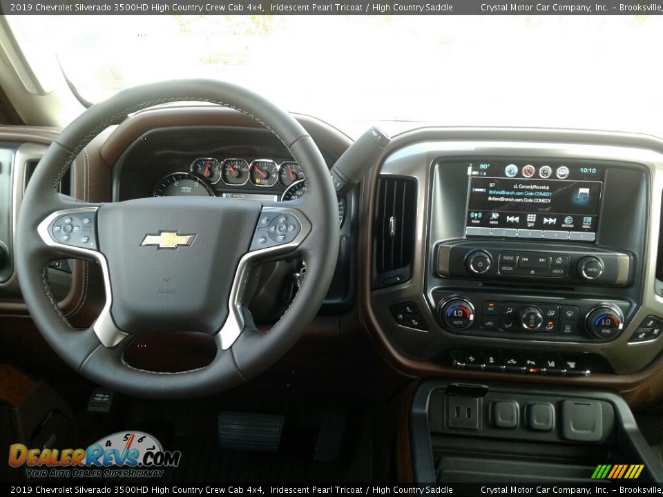 2019 Chevrolet Silverado 3500HD High Country Crew Cab 4x4 Iridescent Pearl Tricoat / High Country Saddle Photo #13