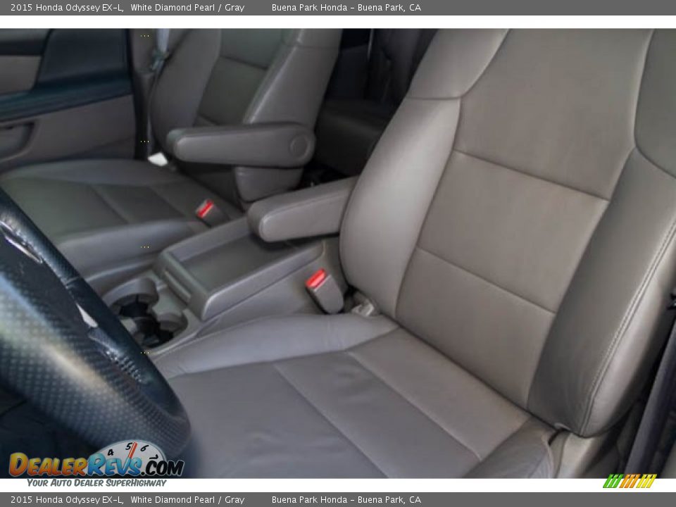 2015 Honda Odyssey EX-L White Diamond Pearl / Gray Photo #16