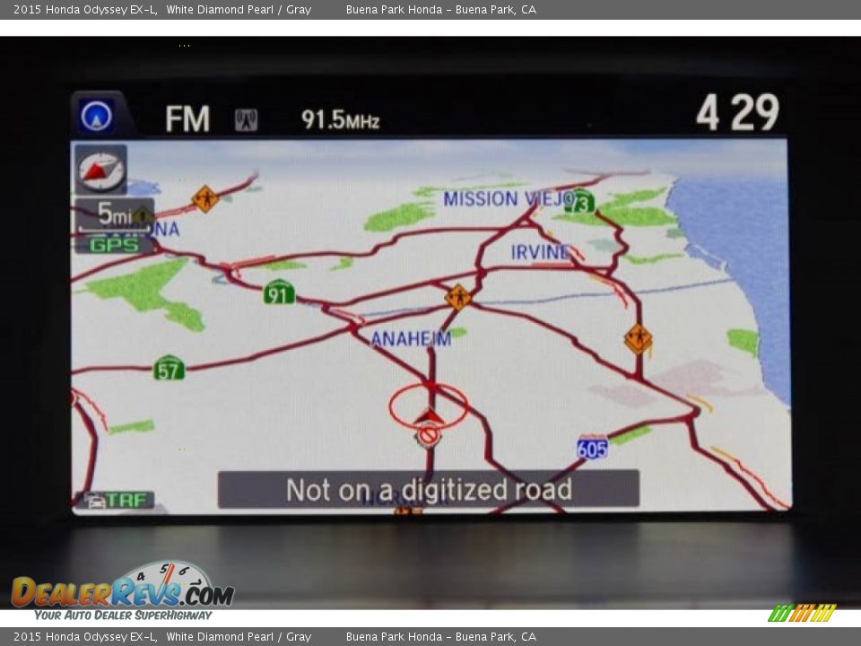 2015 Honda Odyssey EX-L White Diamond Pearl / Gray Photo #28