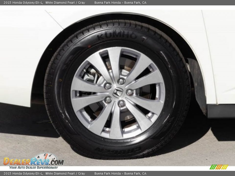 2015 Honda Odyssey EX-L White Diamond Pearl / Gray Photo #35