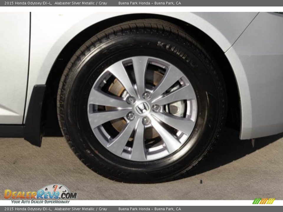2015 Honda Odyssey EX-L Alabaster Silver Metallic / Gray Photo #36