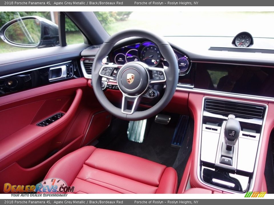 2018 Porsche Panamera 4S Agate Grey Metallic / Black/Bordeaux Red Photo #13