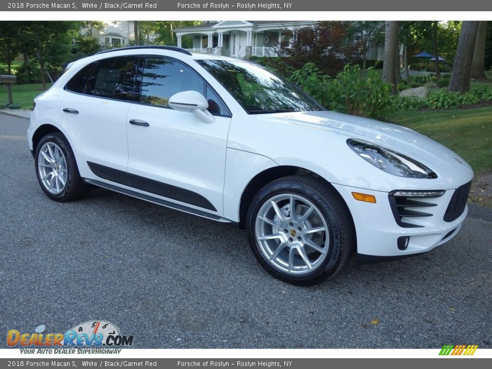 2018 Porsche Macan S White / Black/Garnet Red Photo #1