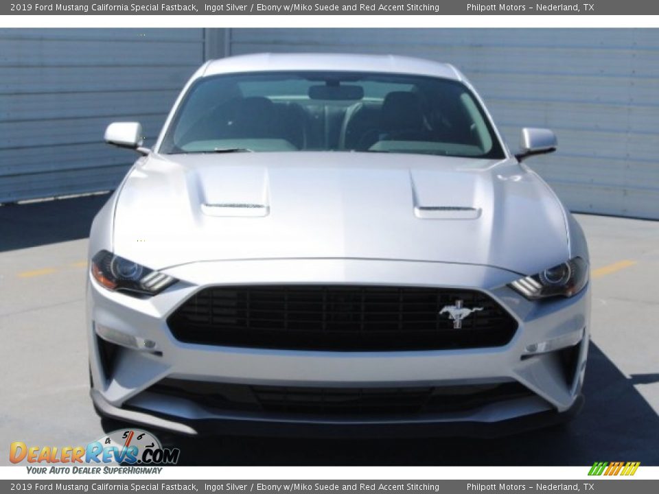 2019 Ford Mustang California Special Fastback Ingot Silver / Ebony w/Miko Suede and Red Accent Stitching Photo #2