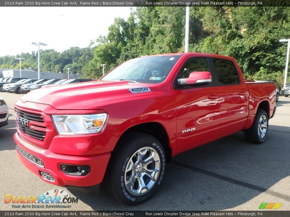 2019 Ram 1500 Big Horn Crew Cab 4x4 Flame Red / Black/Diesel Gray Photo #1