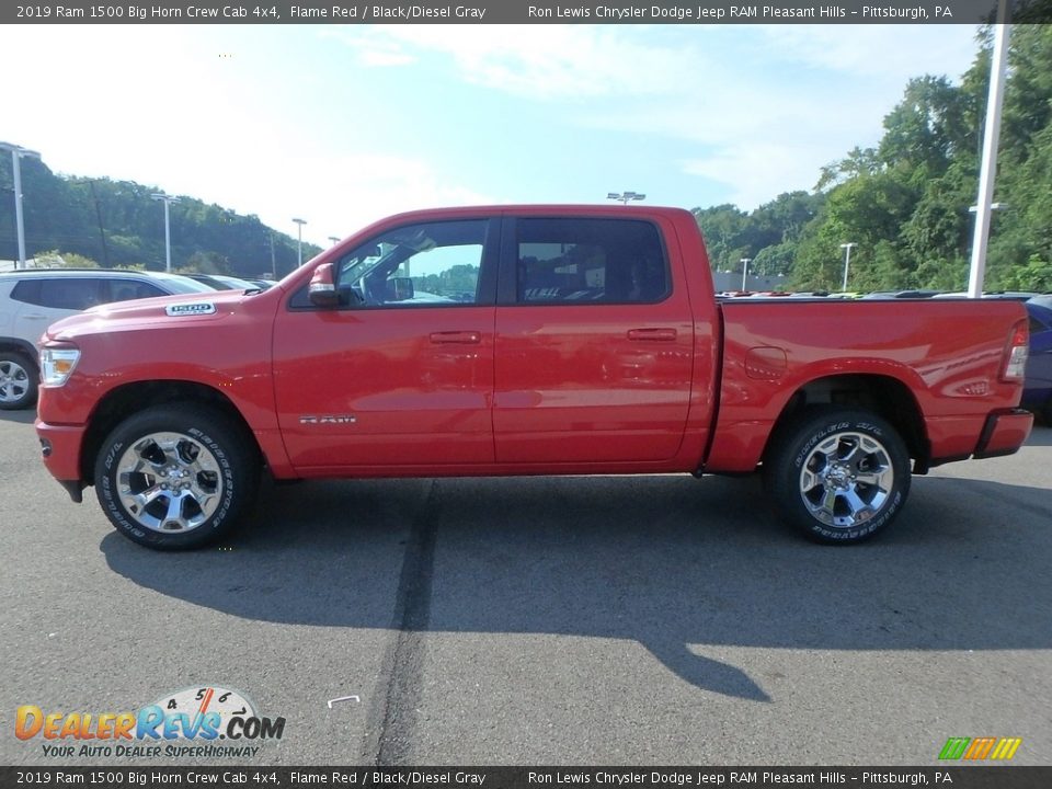2019 Ram 1500 Big Horn Crew Cab 4x4 Flame Red / Black/Diesel Gray Photo #2