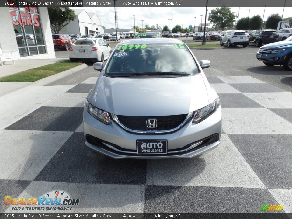 2015 Honda Civic LX Sedan Alabaster Silver Metallic / Gray Photo #2