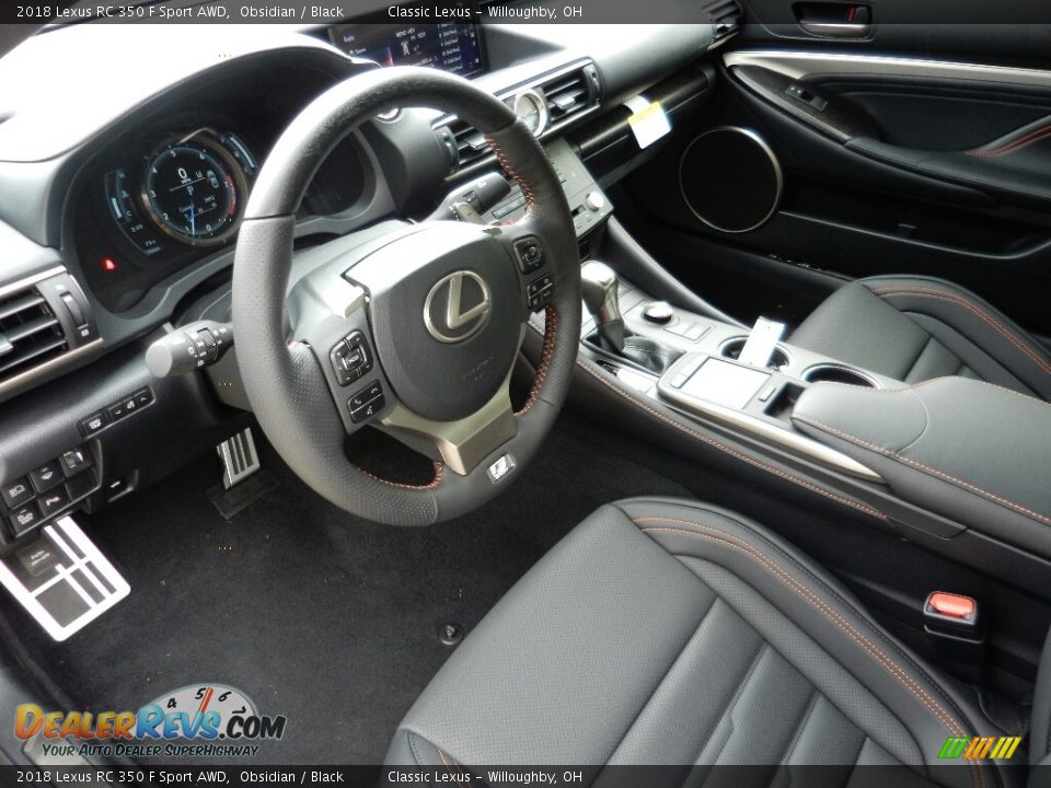 Black Interior - 2018 Lexus RC 350 F Sport AWD Photo #2