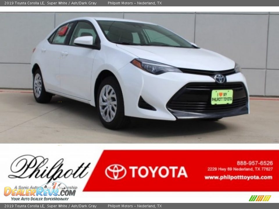 2019 Toyota Corolla LE Super White / Ash/Dark Gray Photo #1