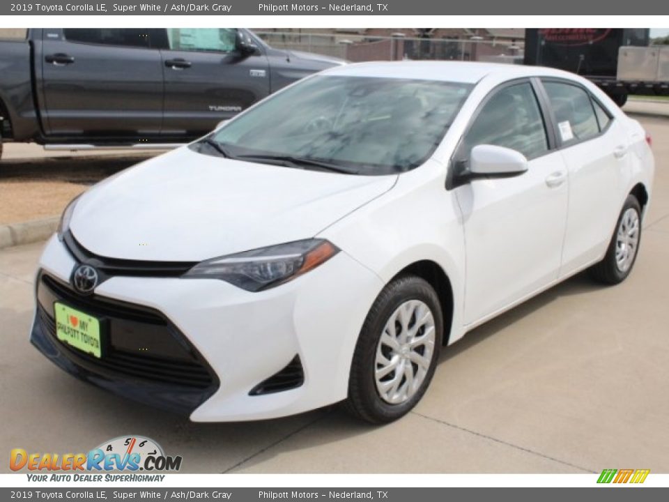 2019 Toyota Corolla LE Super White / Ash/Dark Gray Photo #3