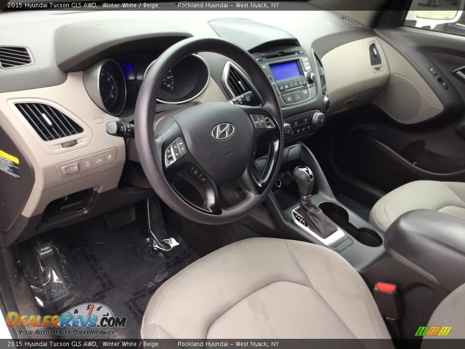 2015 Hyundai Tucson GLS AWD Winter White / Beige Photo #11