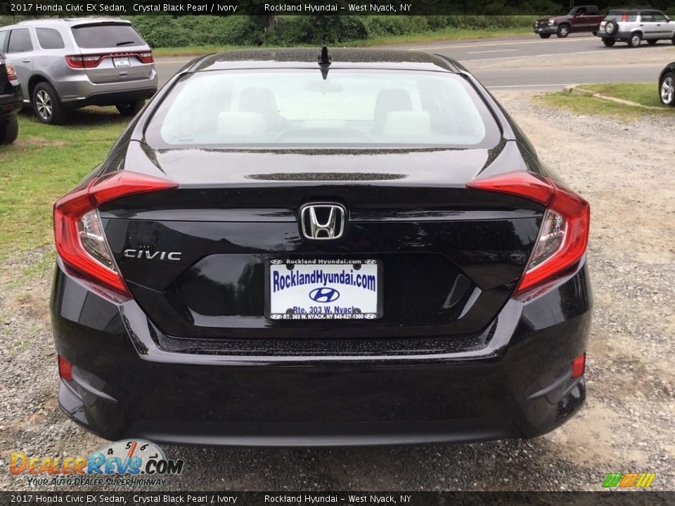 2017 Honda Civic EX Sedan Crystal Black Pearl / Ivory Photo #5