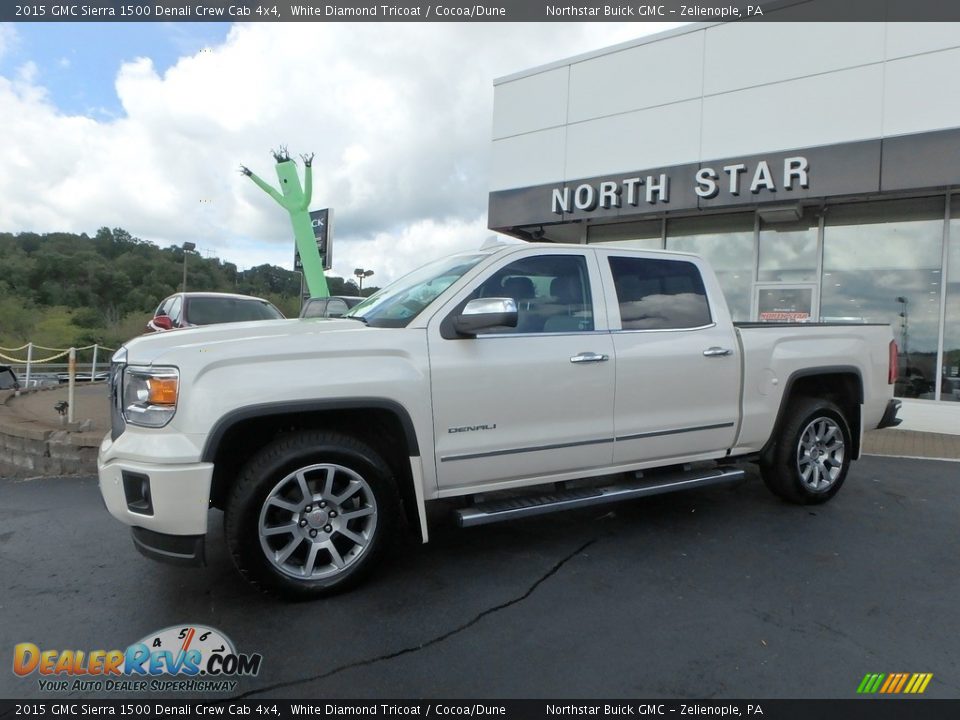 2015 GMC Sierra 1500 Denali Crew Cab 4x4 White Diamond Tricoat / Cocoa/Dune Photo #1