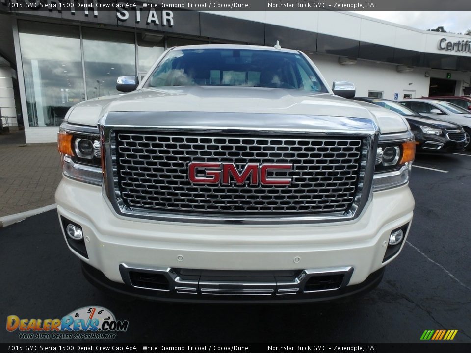 2015 GMC Sierra 1500 Denali Crew Cab 4x4 White Diamond Tricoat / Cocoa/Dune Photo #2