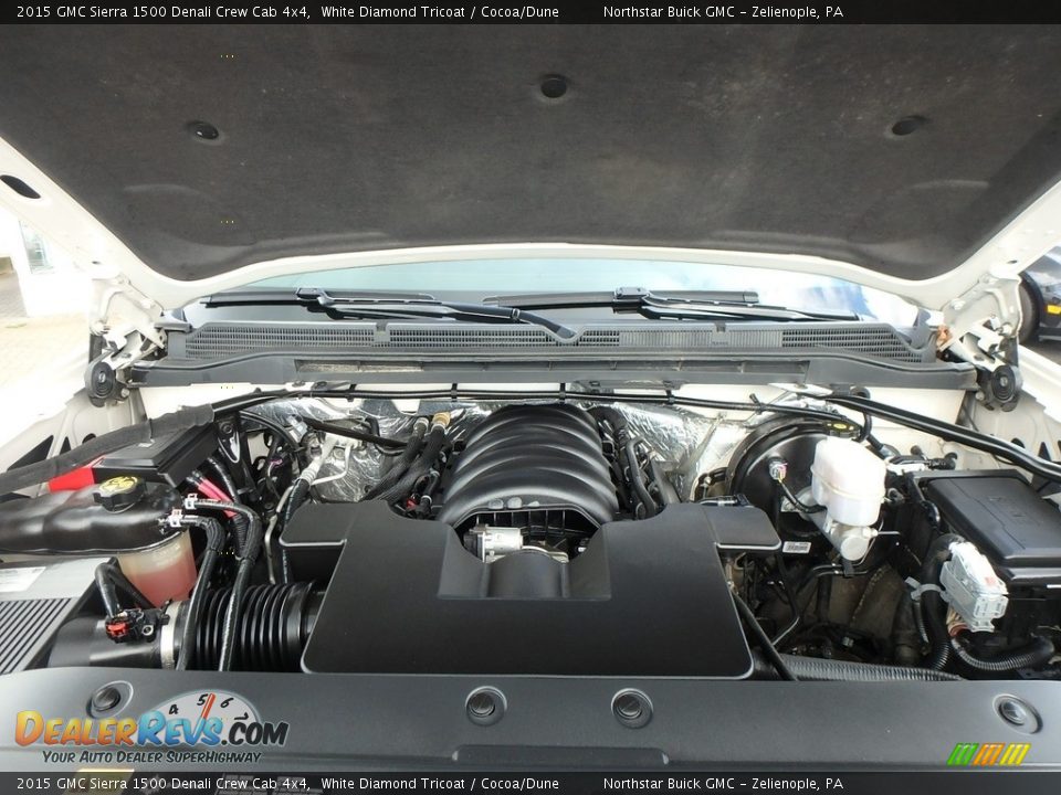 2015 GMC Sierra 1500 Denali Crew Cab 4x4 White Diamond Tricoat / Cocoa/Dune Photo #3