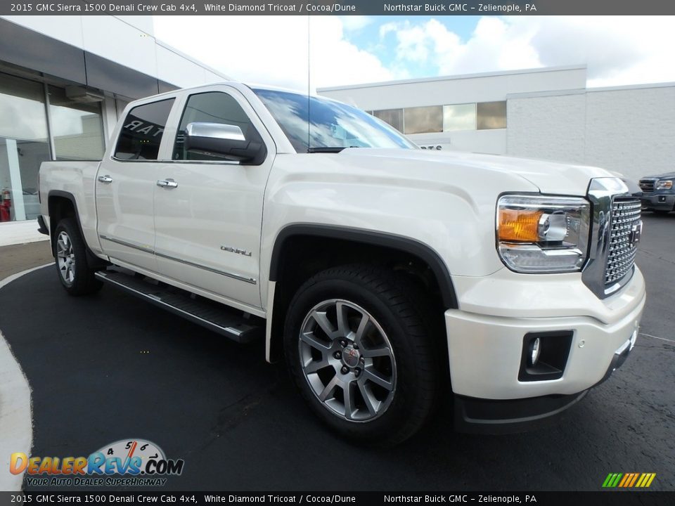 2015 GMC Sierra 1500 Denali Crew Cab 4x4 White Diamond Tricoat / Cocoa/Dune Photo #4