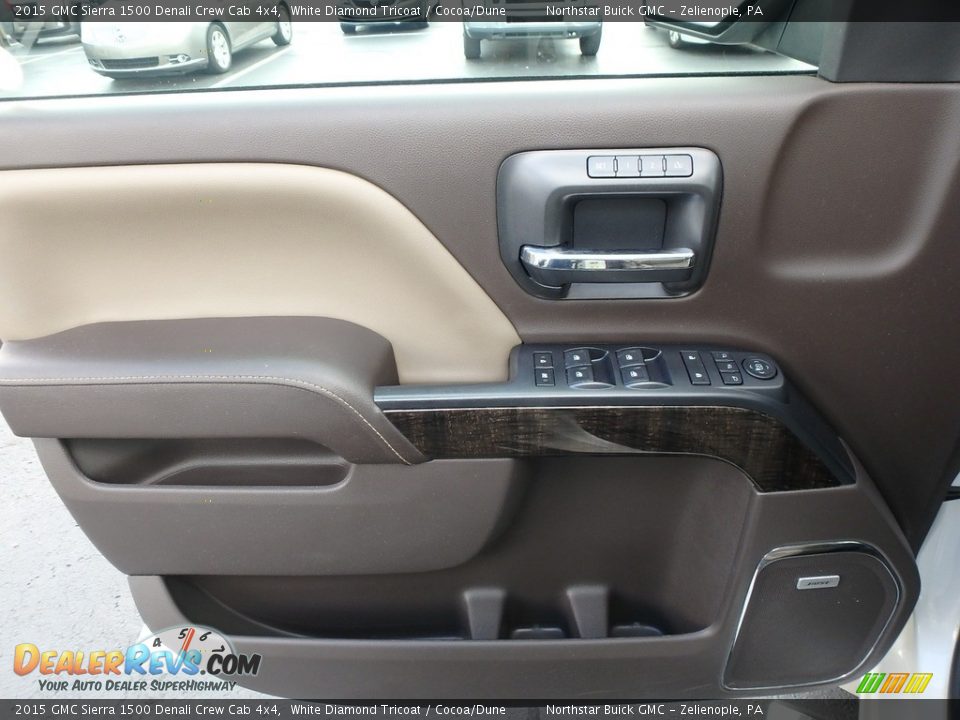 2015 GMC Sierra 1500 Denali Crew Cab 4x4 White Diamond Tricoat / Cocoa/Dune Photo #17