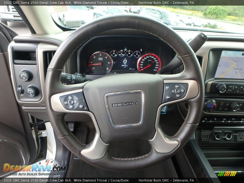 2015 GMC Sierra 1500 Denali Crew Cab 4x4 White Diamond Tricoat / Cocoa/Dune Photo #22