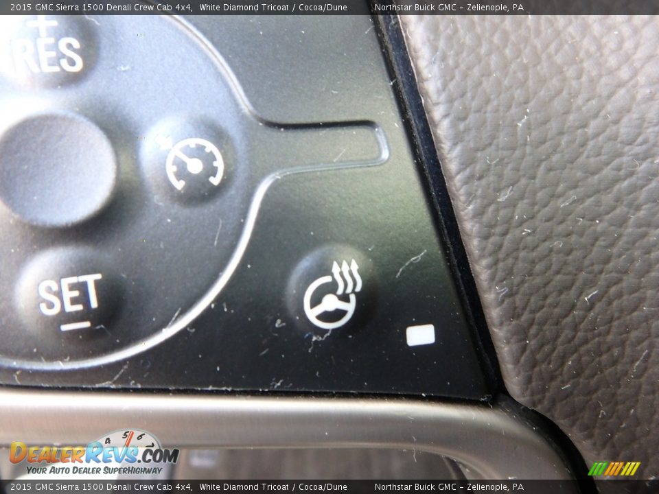 2015 GMC Sierra 1500 Denali Crew Cab 4x4 White Diamond Tricoat / Cocoa/Dune Photo #24