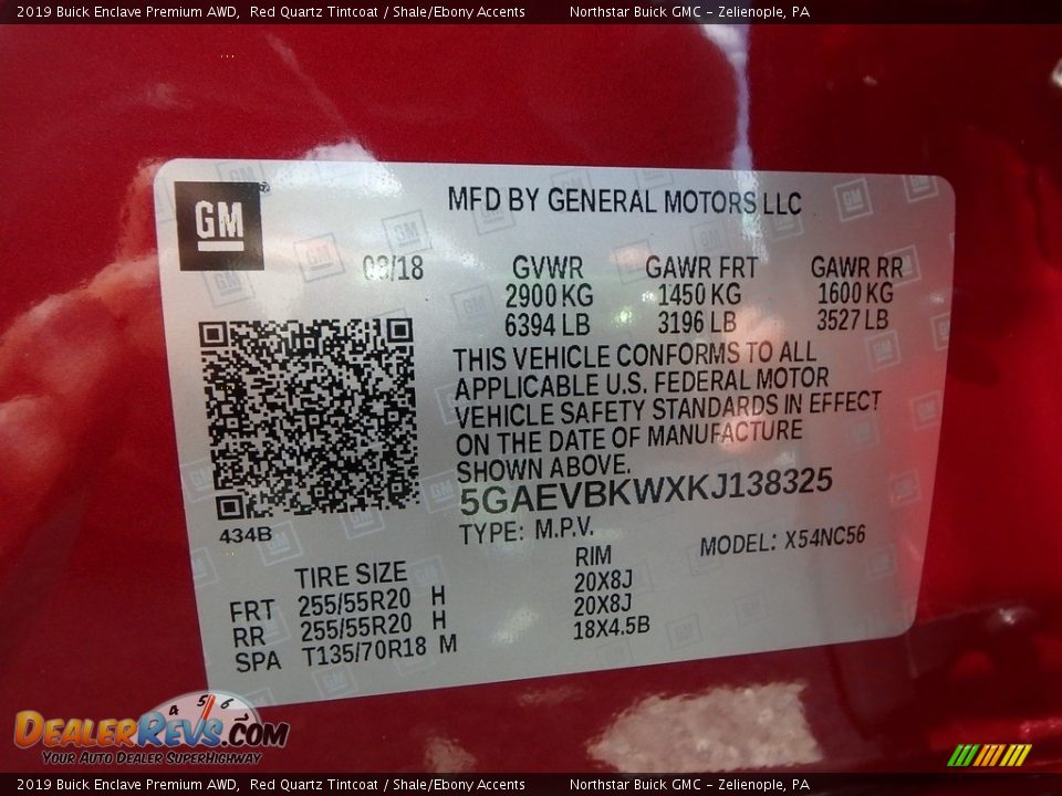 2019 Buick Enclave Premium AWD Red Quartz Tintcoat / Shale/Ebony Accents Photo #15