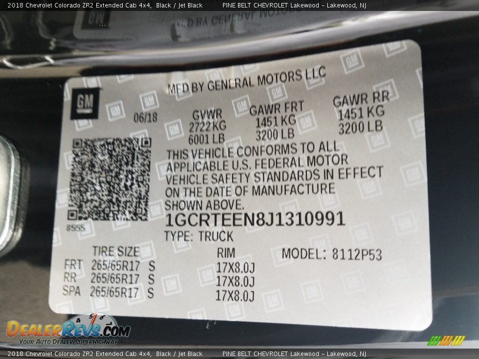 2018 Chevrolet Colorado ZR2 Extended Cab 4x4 Black / Jet Black Photo #9