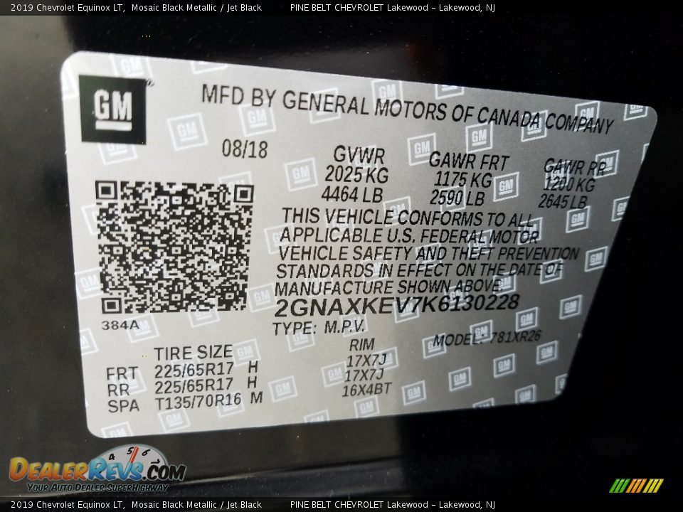 2019 Chevrolet Equinox LT Mosaic Black Metallic / Jet Black Photo #9