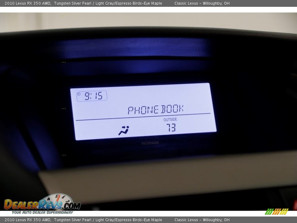 2010 Lexus RX 350 AWD Tungsten Silver Pearl / Light Gray/Espresso Birds-Eye Maple Photo #16