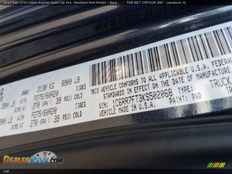 Ram Color Code PAR Maximum Steel Metallic