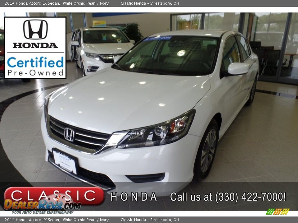 2014 Honda Accord LX Sedan White Orchid Pearl / Ivory Photo #1