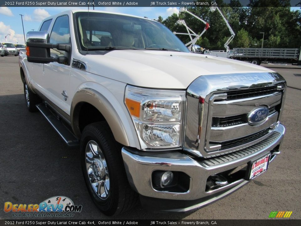 2012 Ford F250 Super Duty Lariat Crew Cab 4x4 Oxford White / Adobe Photo #7
