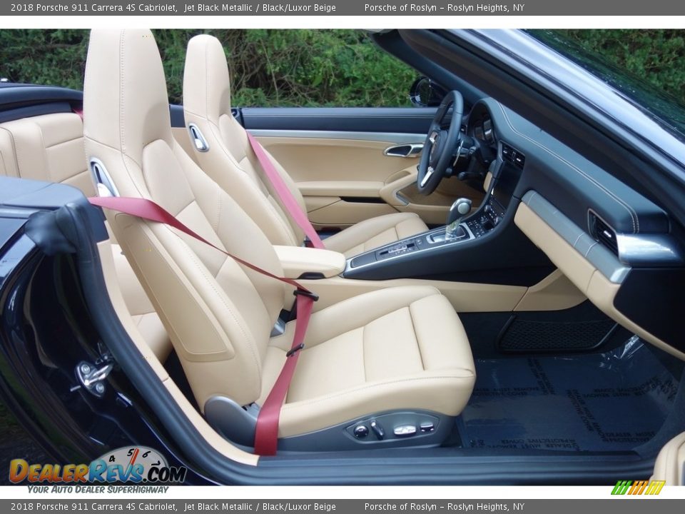 2018 Porsche 911 Carrera 4S Cabriolet Jet Black Metallic / Black/Luxor Beige Photo #14