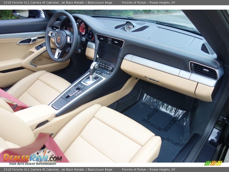 2018 Porsche 911 Carrera 4S Cabriolet Jet Black Metallic / Black/Luxor Beige Photo #16