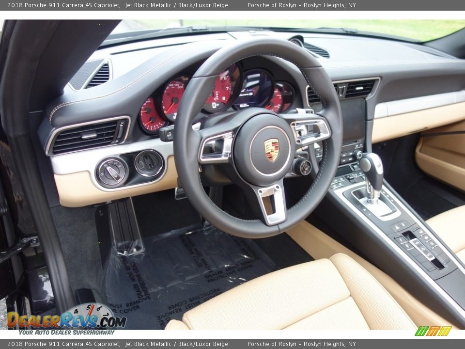 2018 Porsche 911 Carrera 4S Cabriolet Jet Black Metallic / Black/Luxor Beige Photo #19