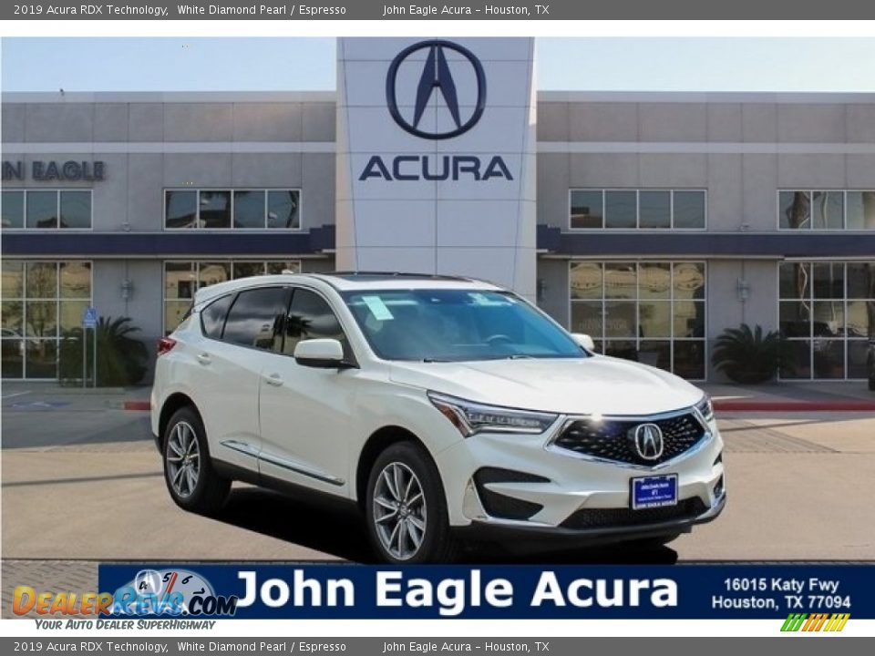 2019 Acura RDX Technology White Diamond Pearl / Espresso Photo #1