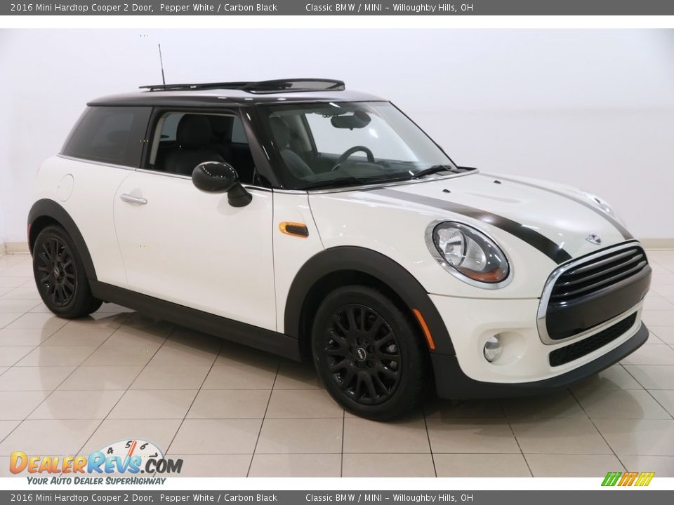 2016 Mini Hardtop Cooper 2 Door Pepper White / Carbon Black Photo #1