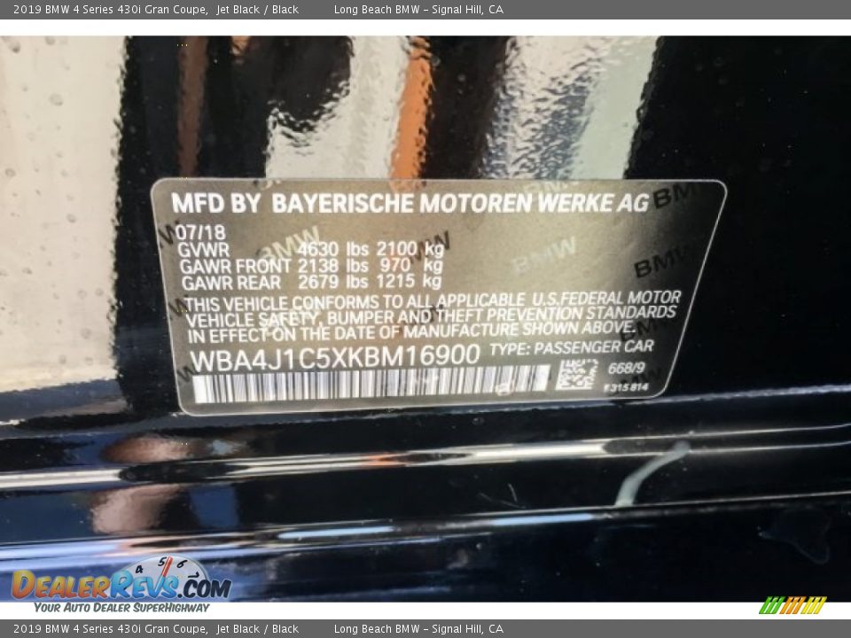2019 BMW 4 Series 430i Gran Coupe Jet Black / Black Photo #11