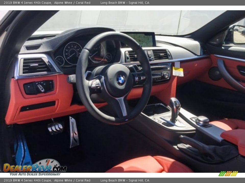 2019 BMW 4 Series 440i Coupe Alpine White / Coral Red Photo #4