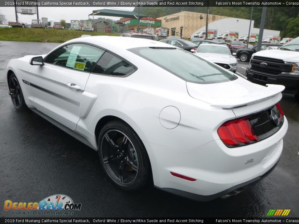 2019 Ford Mustang California Special Fastback Oxford White / Ebony w/Miko Suede and Red Accent Stitching Photo #6