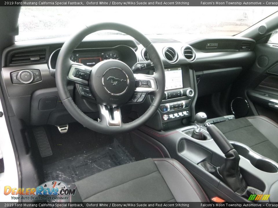 Ebony w/Miko Suede and Red Accent Stitching Interior - 2019 Ford Mustang California Special Fastback Photo #12