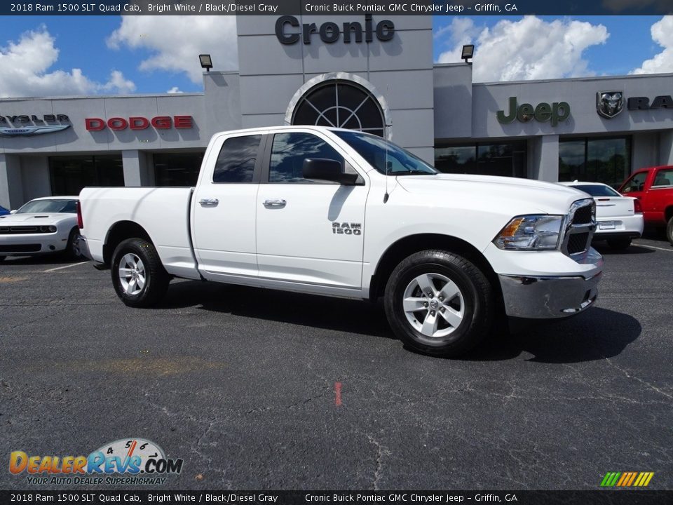 2018 Ram 1500 SLT Quad Cab Bright White / Black/Diesel Gray Photo #1