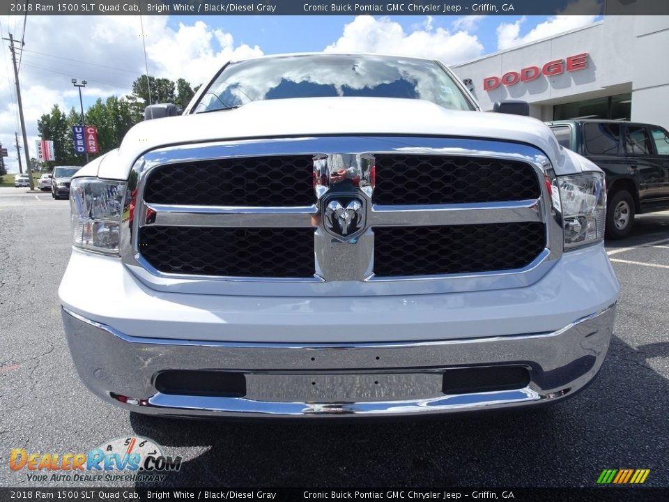 2018 Ram 1500 SLT Quad Cab Bright White / Black/Diesel Gray Photo #2
