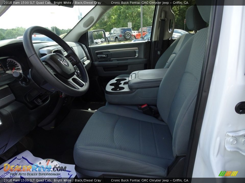 2018 Ram 1500 SLT Quad Cab Bright White / Black/Diesel Gray Photo #4