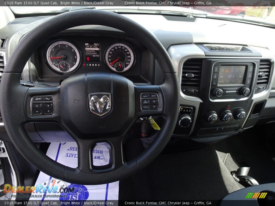 2018 Ram 1500 SLT Quad Cab Bright White / Black/Diesel Gray Photo #5